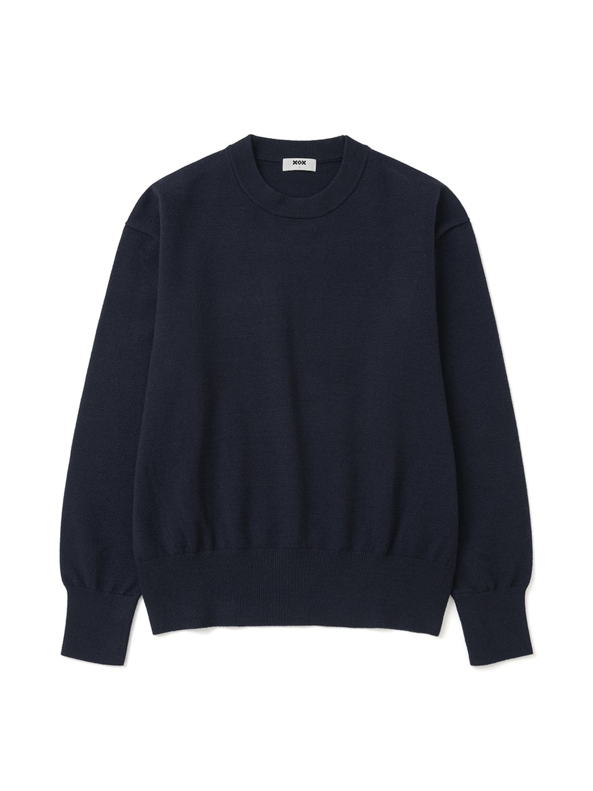 엑스오엑스(XOX) 에센셜 라운드 크롭 니트 [NAVY]