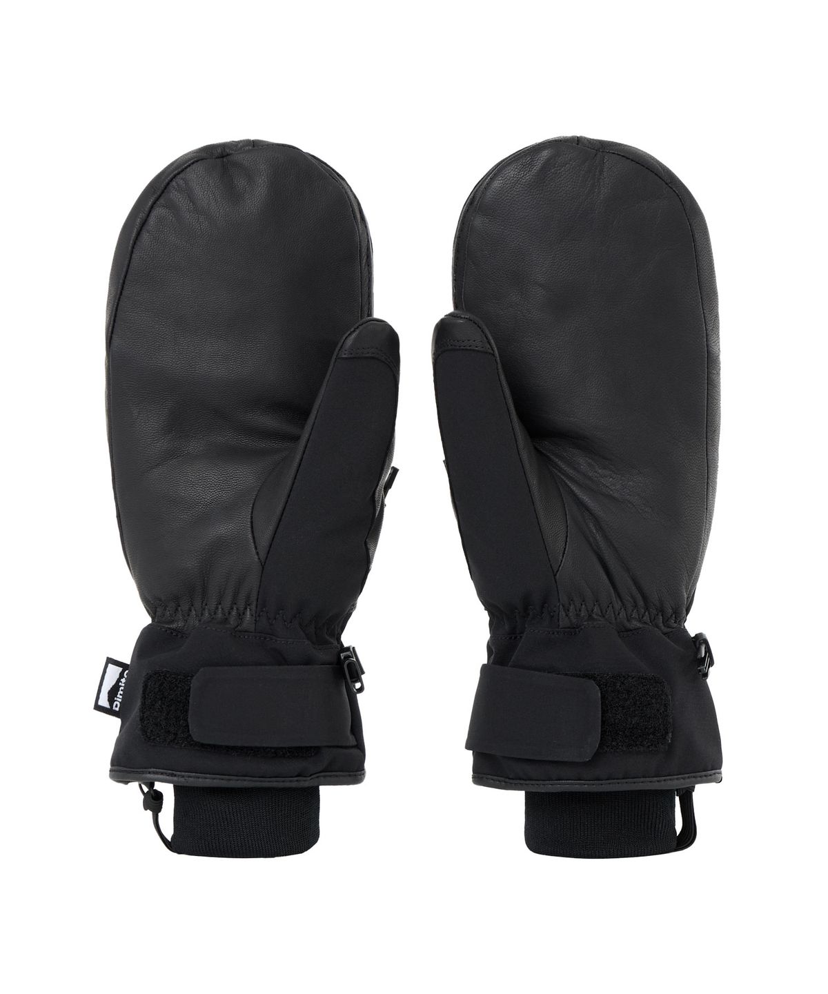 디미토(DIMITO) LEATHER 3-WAY OPEN MITTEN BLACK