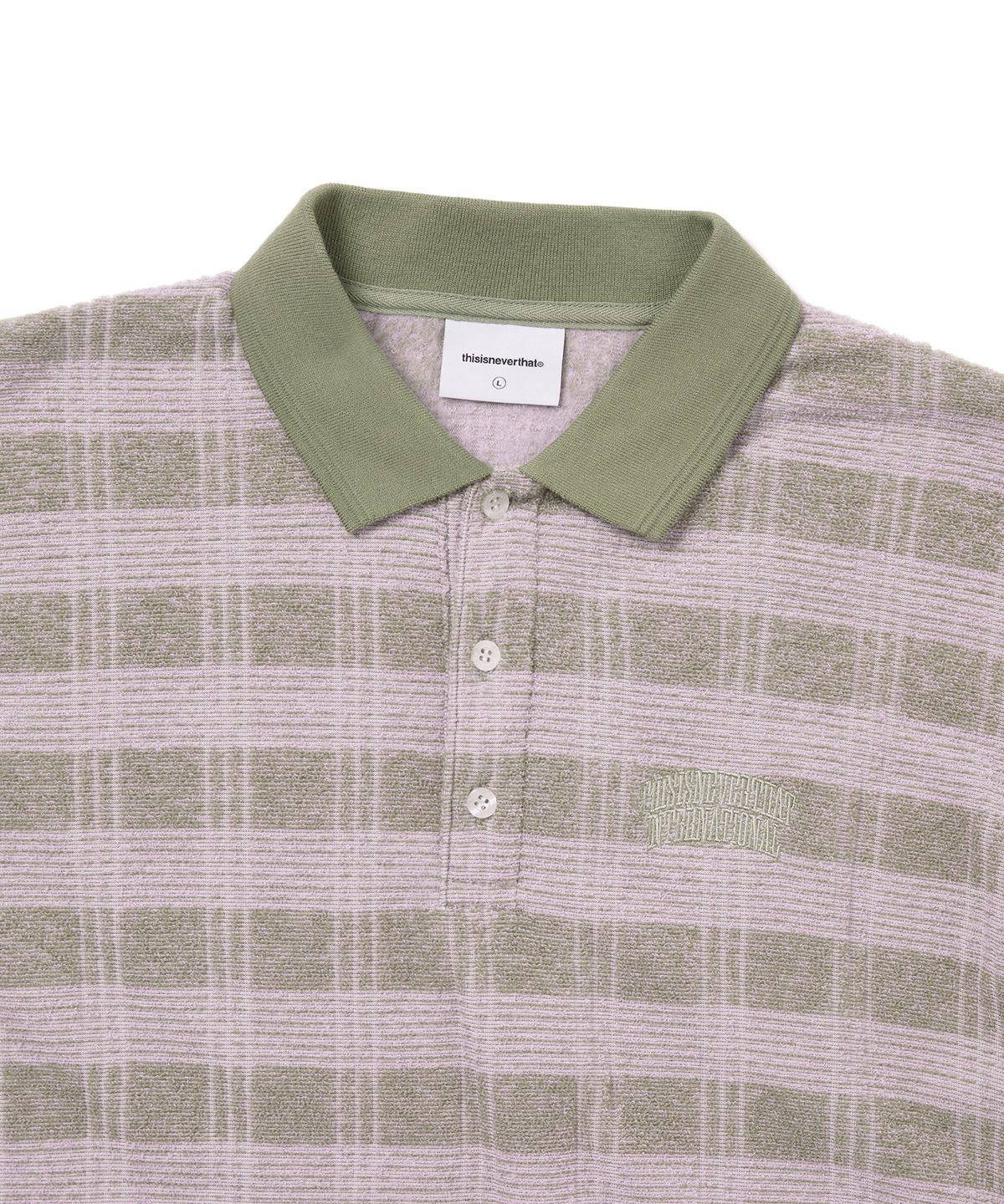 디스이즈네버댓(THISISNEVERTHAT) Striped Rugby L/S Top Light Olive