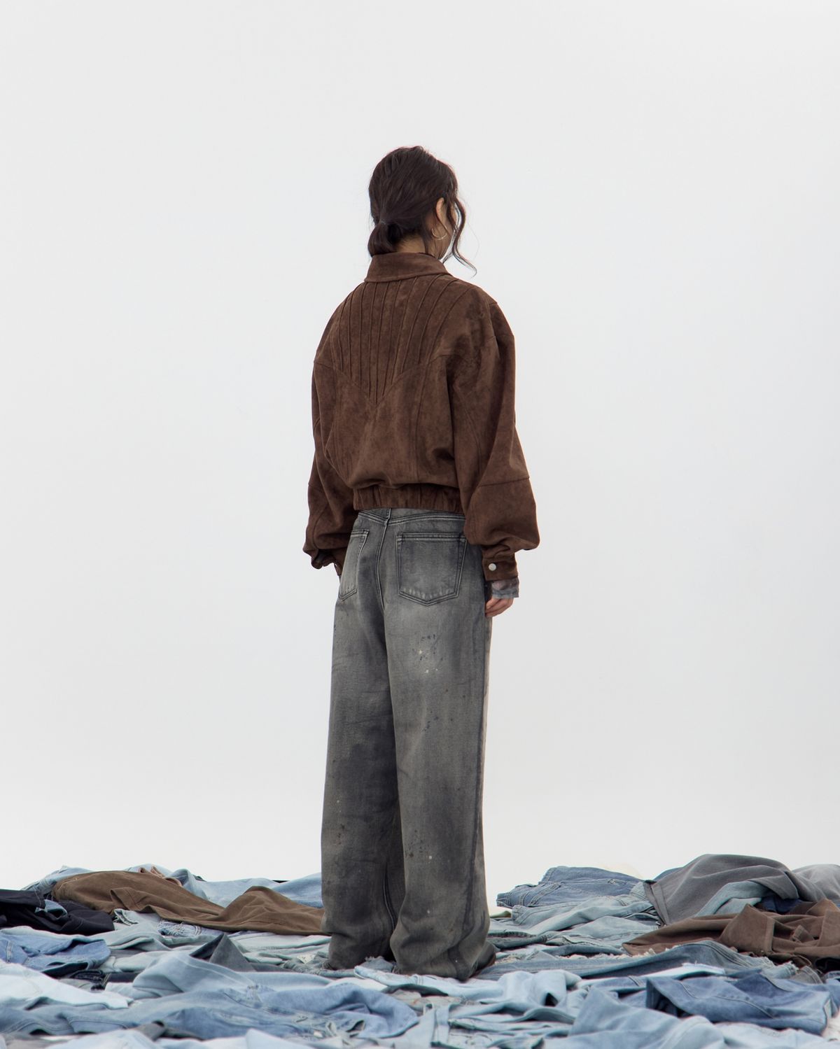 노 엑스트라 터치(NO EXTRA TOUCH) Dust Shell Suede Jacket (Deep Brown) / 25FWJK001BR
