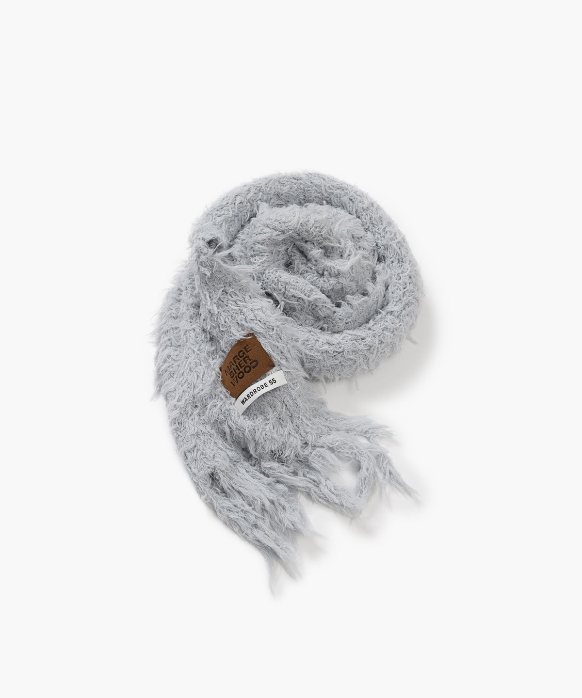 마지셔우드(MARGESHERWOOD) PUPPY TOUCH FRINGE MUFFLER_grey blue