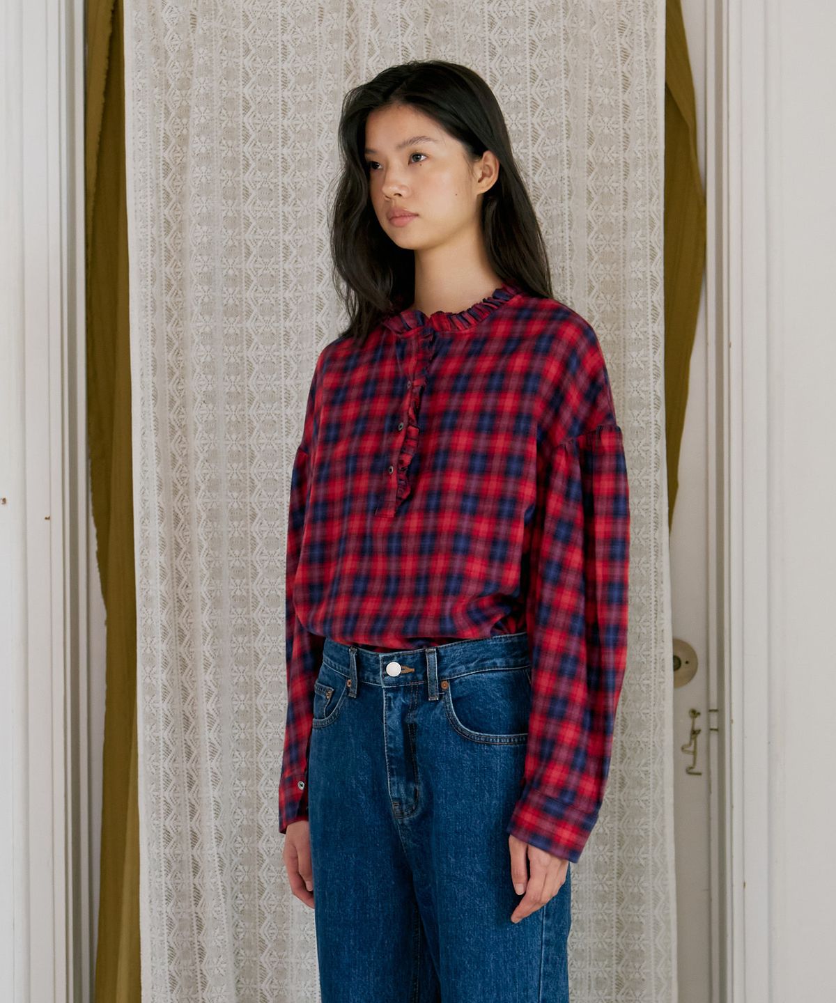 포에트서울(POETSEOUL) frill half-open blouse_check