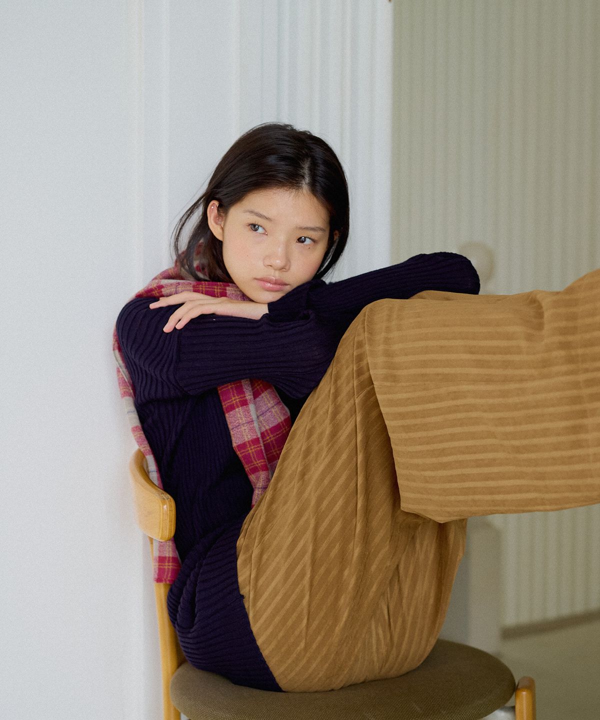 포에트서울(POETSEOUL) tonal stripe wide pants_brown