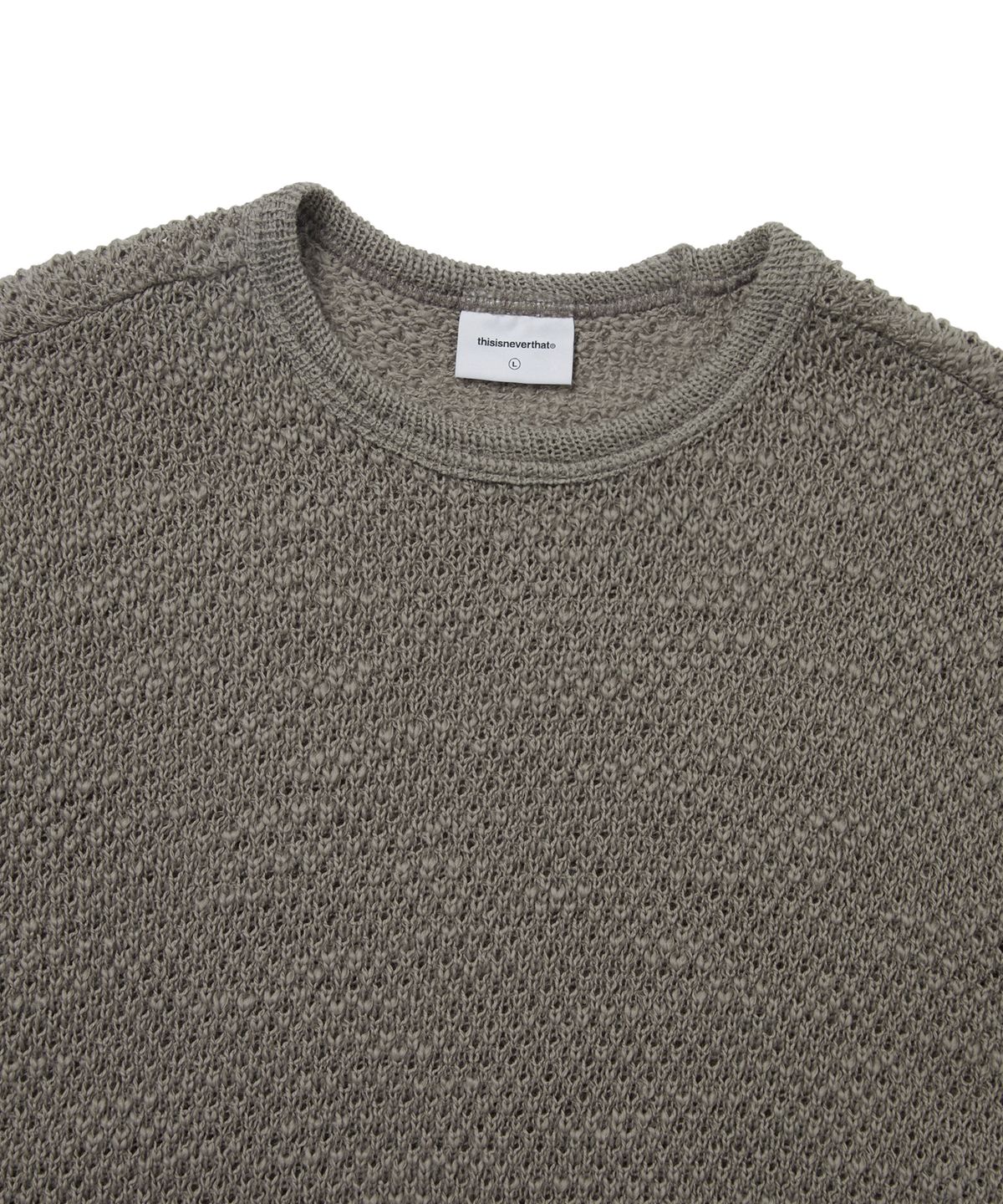 디스이즈네버댓(THISISNEVERTHAT) Wool Crochet Knit L/S Crew Beige