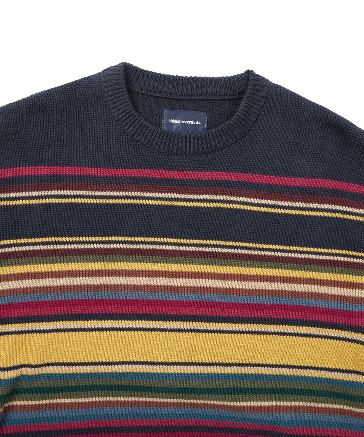 디스이즈네버댓(THISISNEVERTHAT) Multi Striped Sweater Navy/Yellow