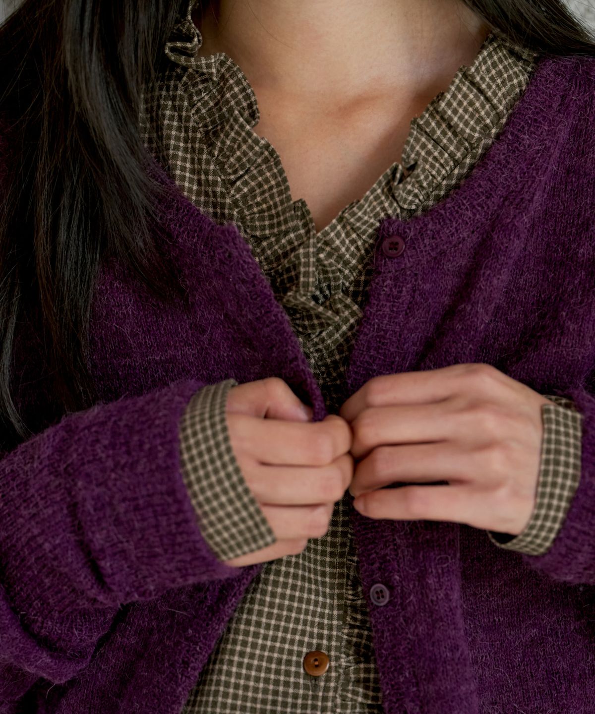 포에트서울(POETSEOUL) double button check blouse_brown