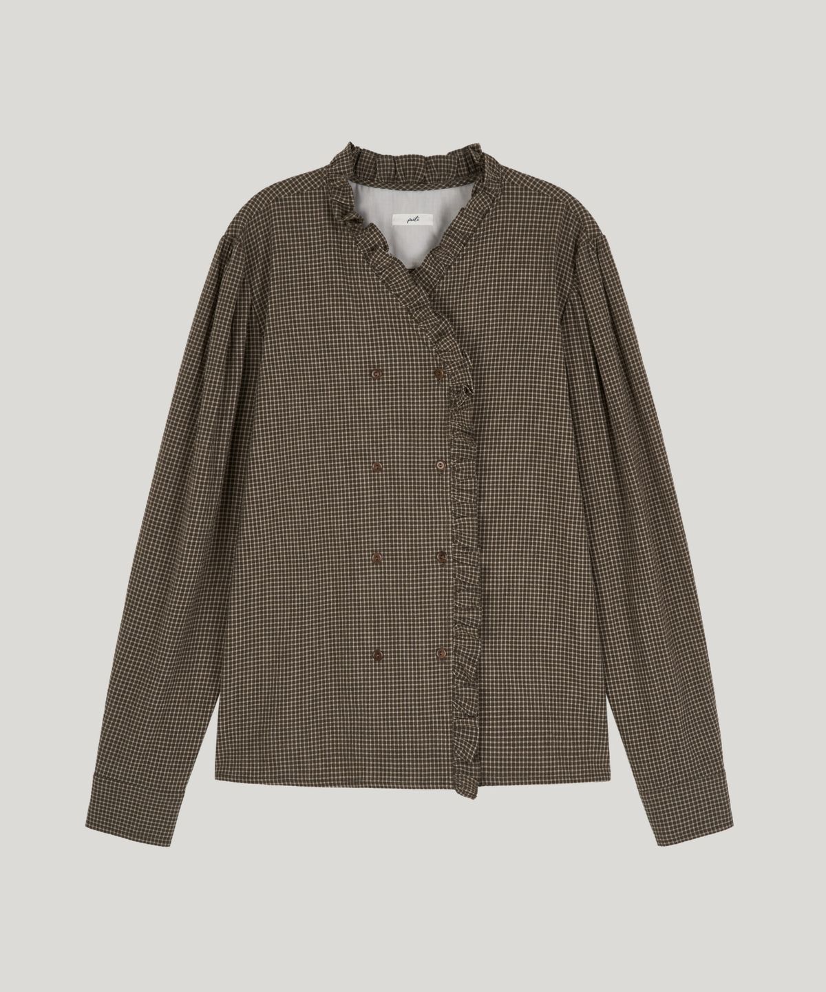 포에트서울(POETSEOUL) double button check blouse_brown