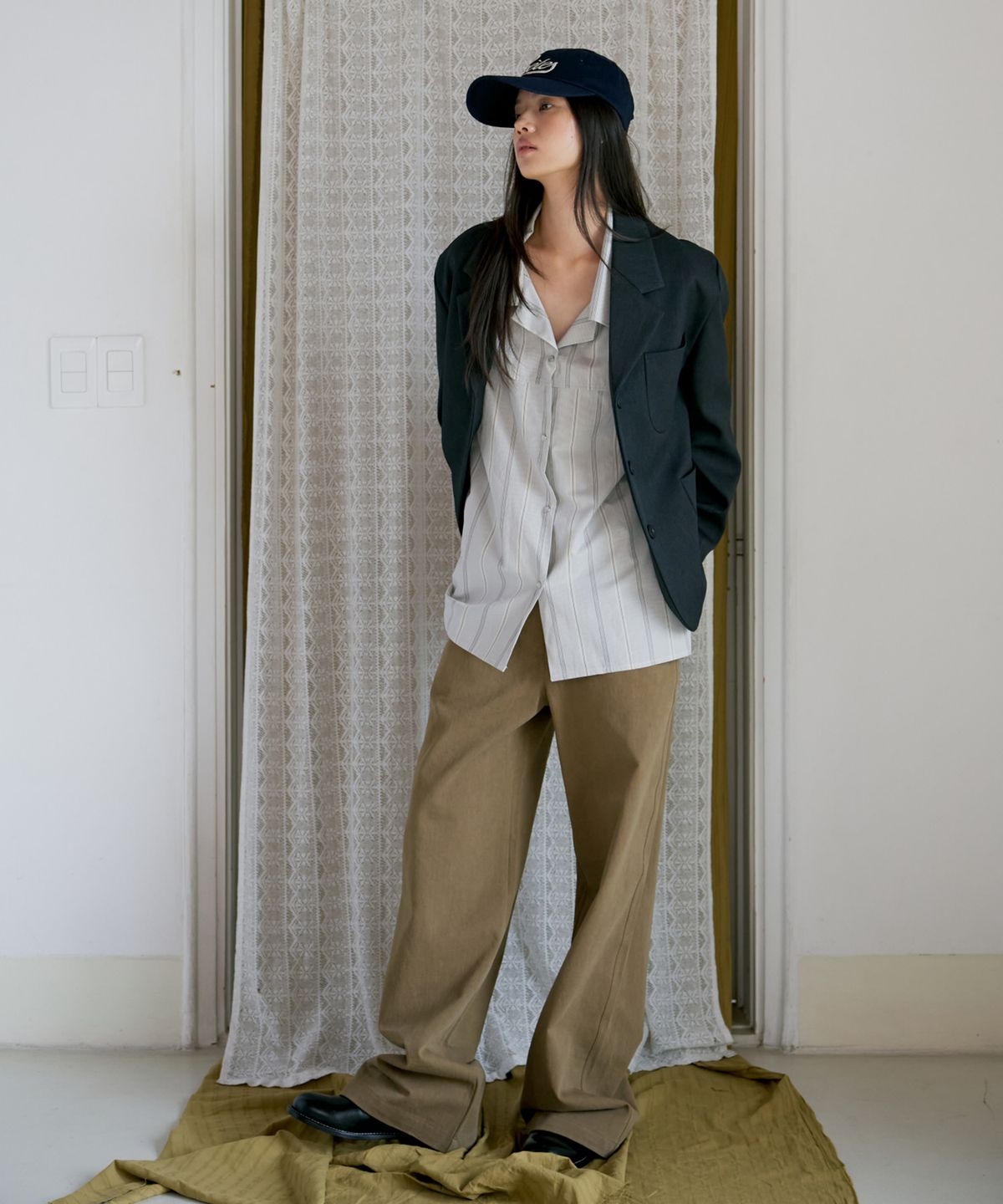 포에트서울(POETSEOUL) buckle button cotton pants_khaki beige