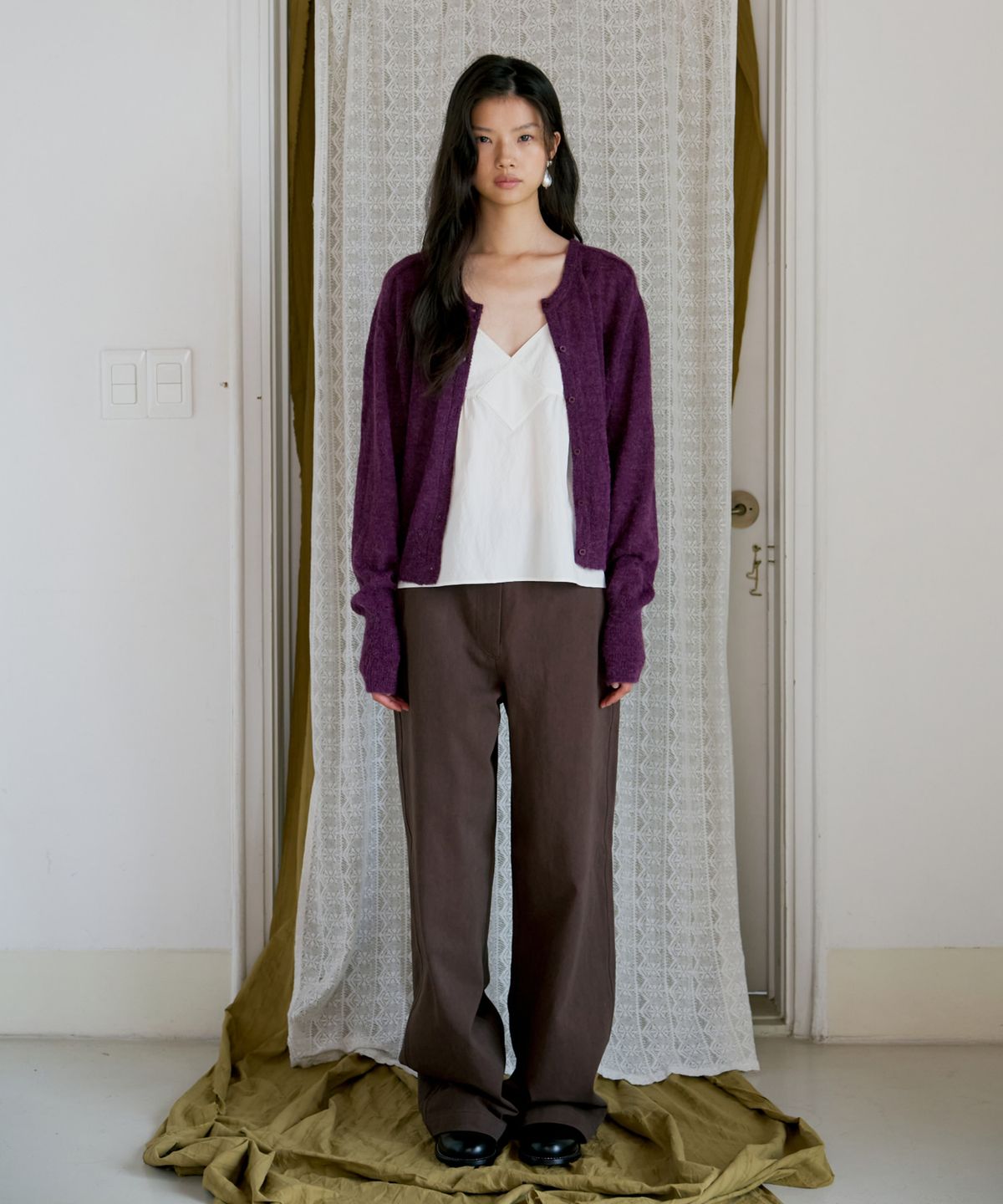 포에트서울(POETSEOUL) buckle button cotton pants_brown