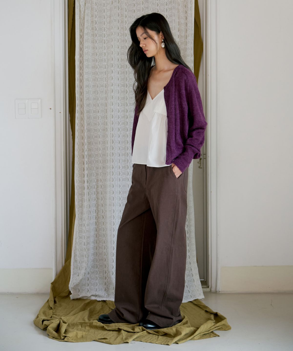 포에트서울(POETSEOUL) buckle button cotton pants_brown