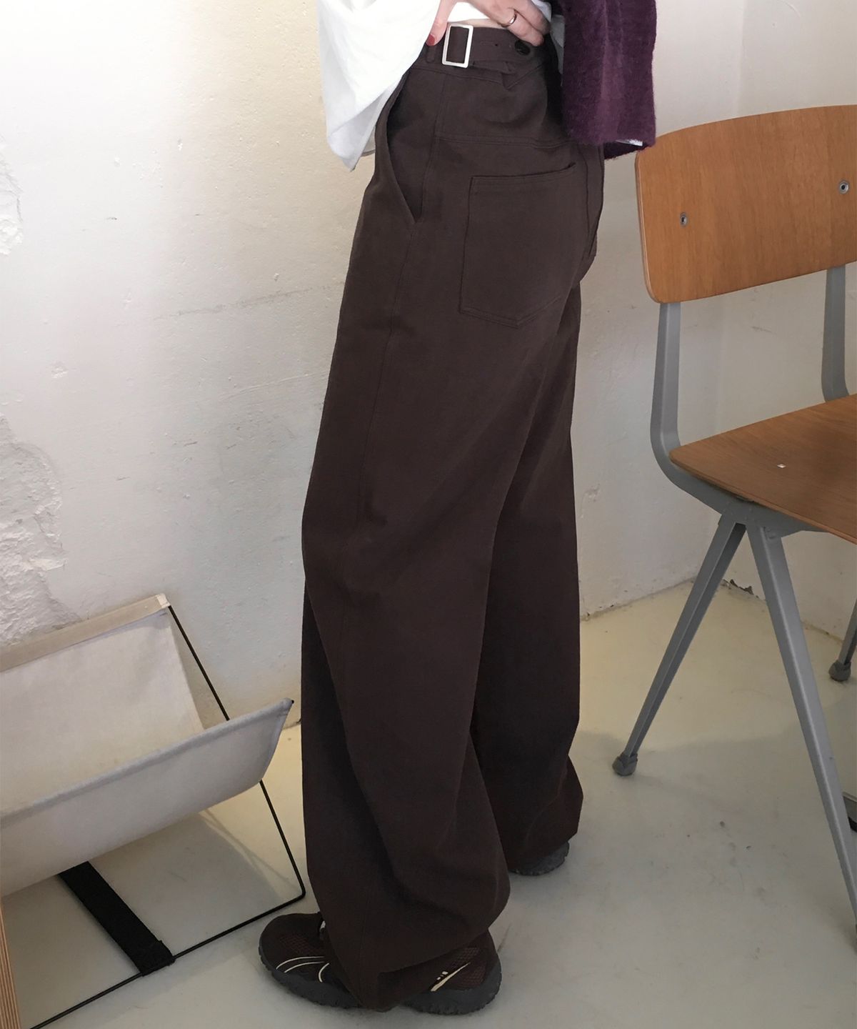 포에트서울(POETSEOUL) buckle button cotton pants_brown