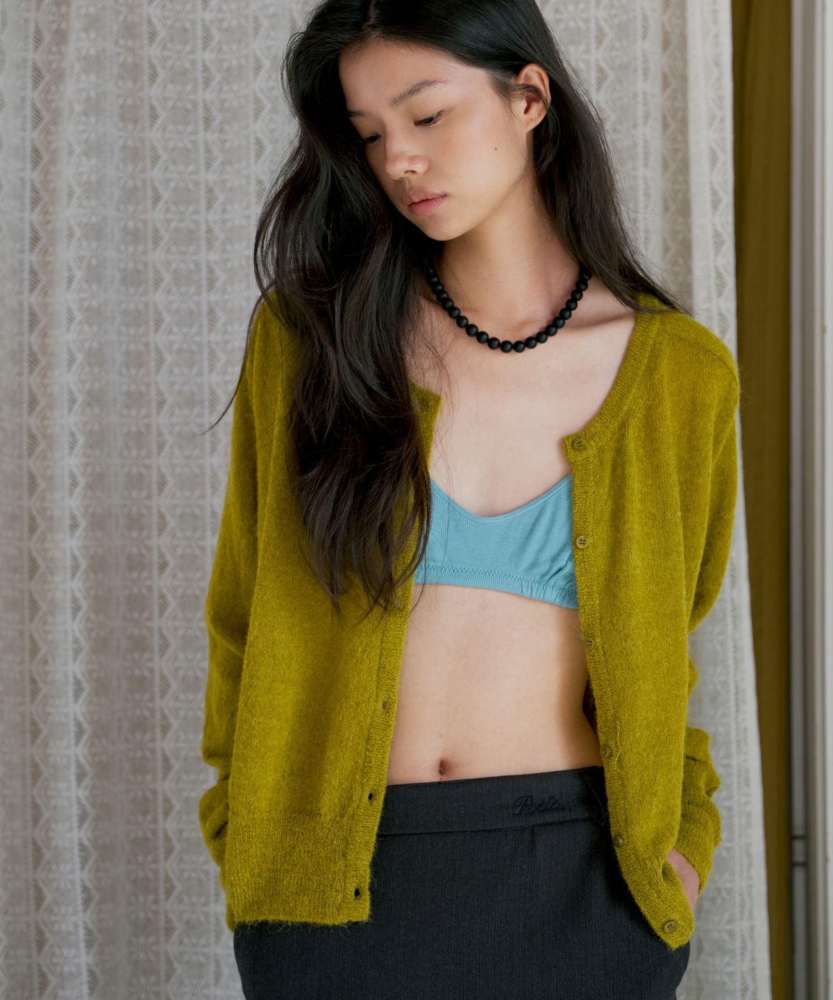 포에트서울(POETSEOUL) signature alpaca cardigan_mustard