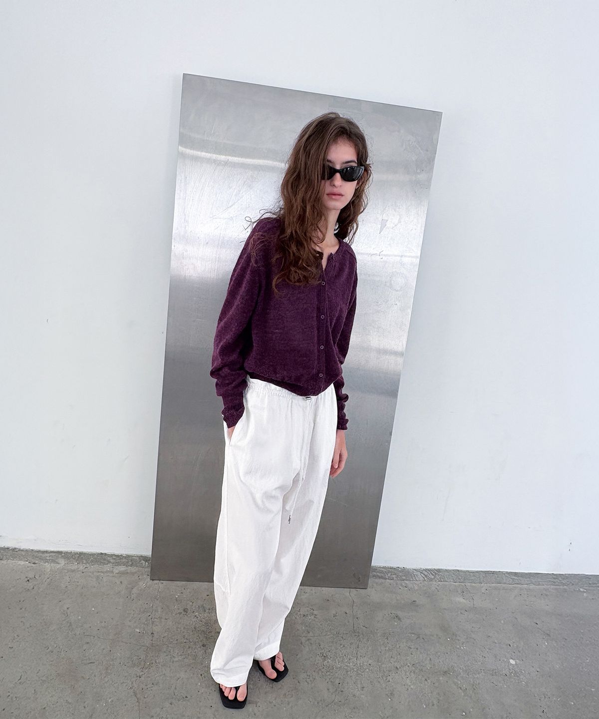 포에트서울(POETSEOUL) signature alpaca cardigan_purple