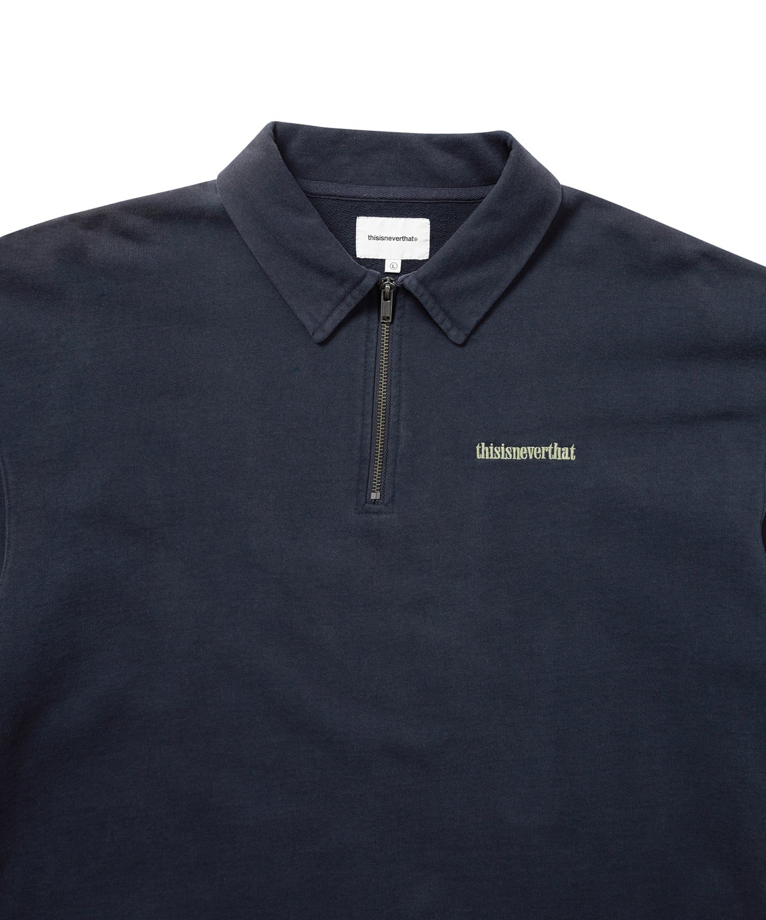 MUSINSA | thisisneverthat Half Zip Polo Sweatshirt Navy