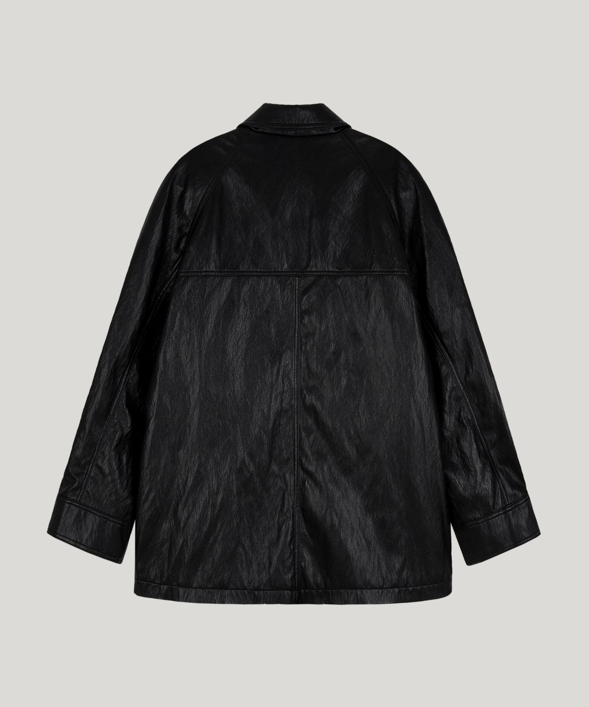 포에트서울(POETSEOUL) soft leather trench coat_black