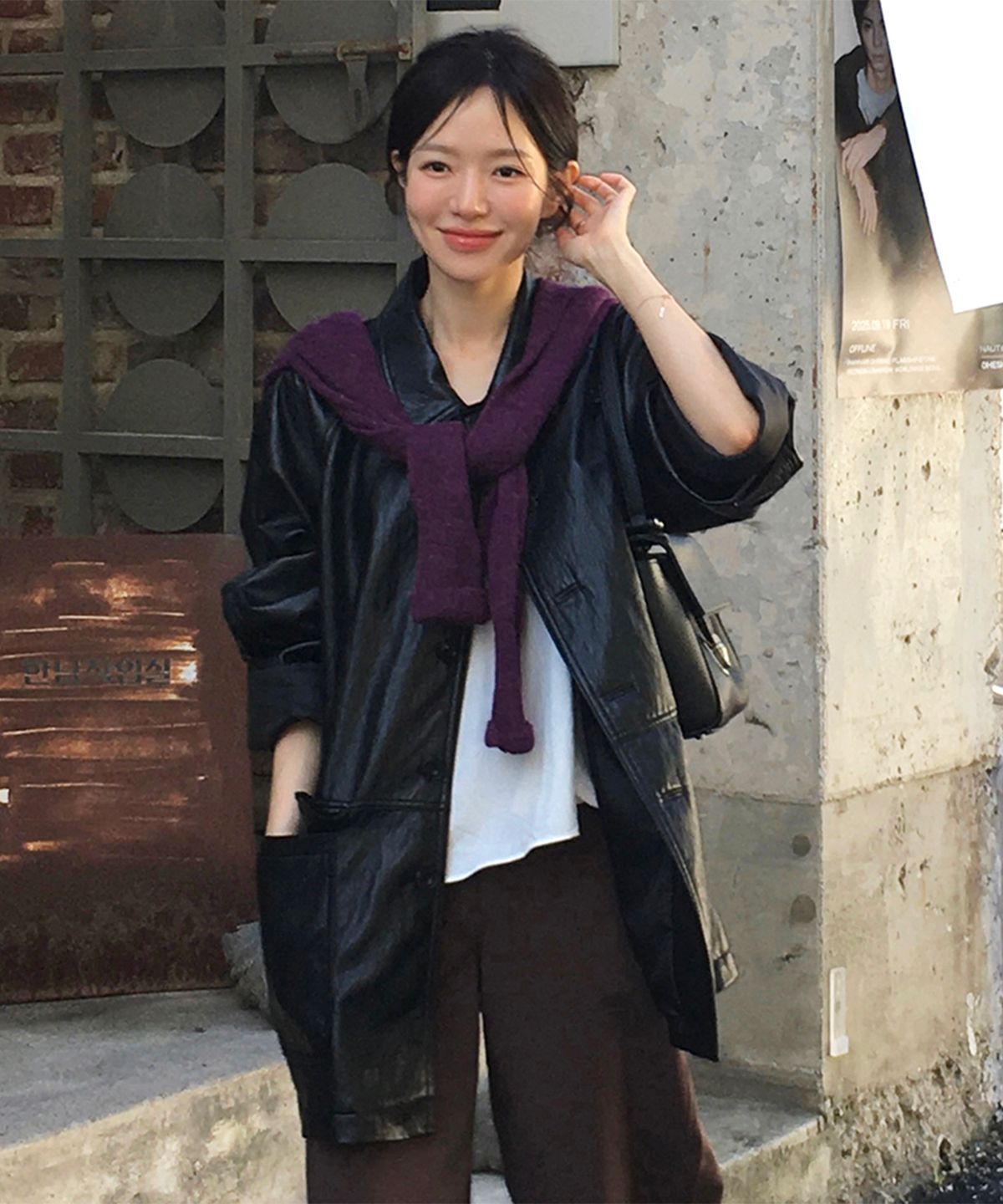 포에트서울(POETSEOUL) soft leather trench coat_black