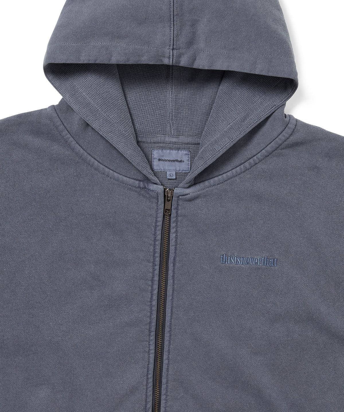 디스이즈네버댓(THISISNEVERTHAT) Waffle Lined Zip Up Hoodie Warm Blue