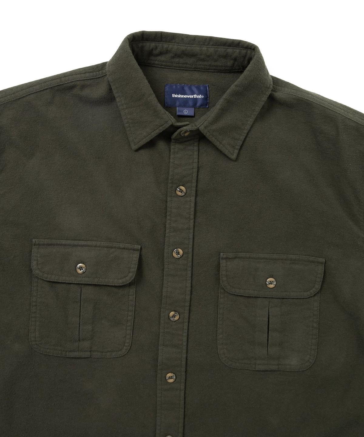 디스이즈네버댓(THISISNEVERTHAT) Flannel Country Shirt Dark Olive