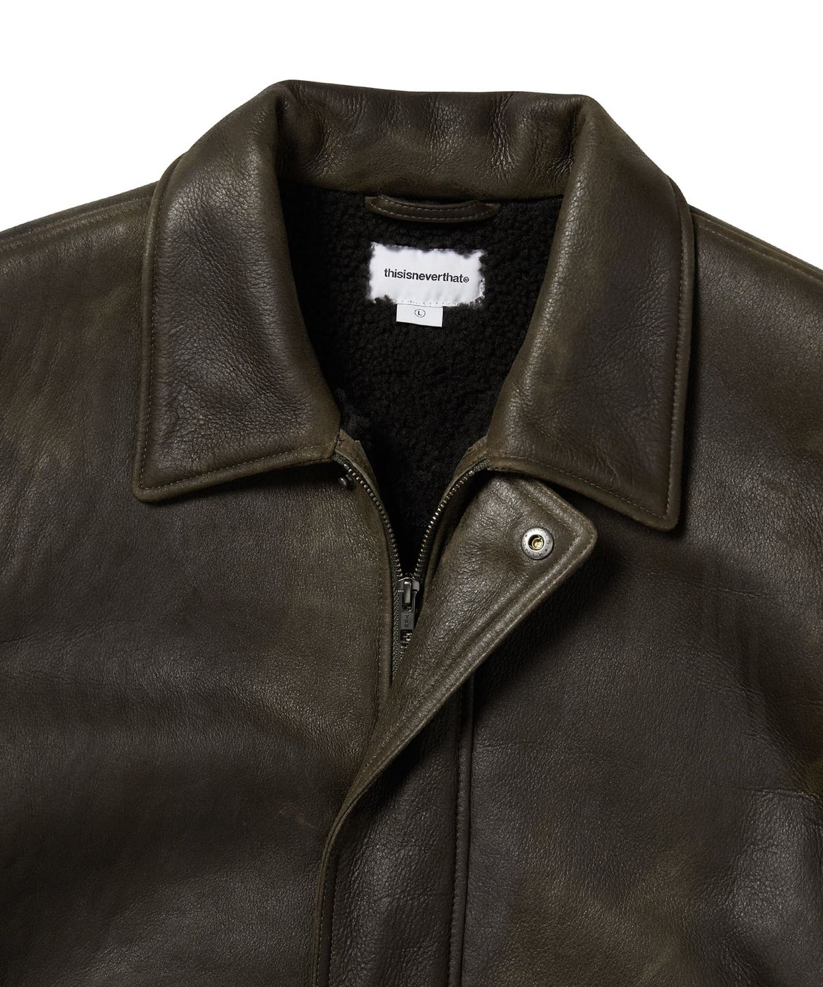 디스이즈네버댓(THISISNEVERTHAT) Washed Shearling Jacket Olive