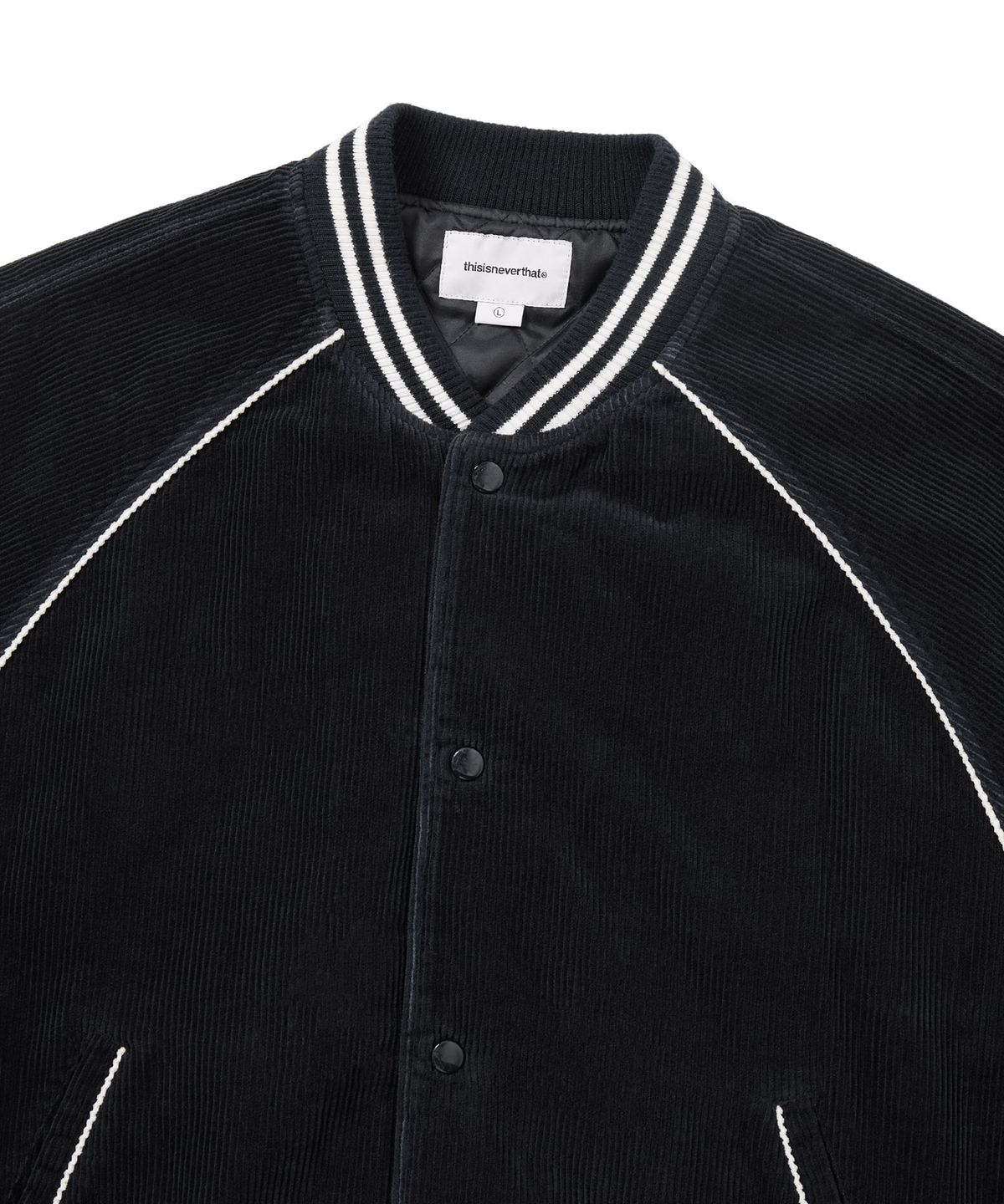 디스이즈네버댓(THISISNEVERTHAT) Corduroy Varsity Jacket Black