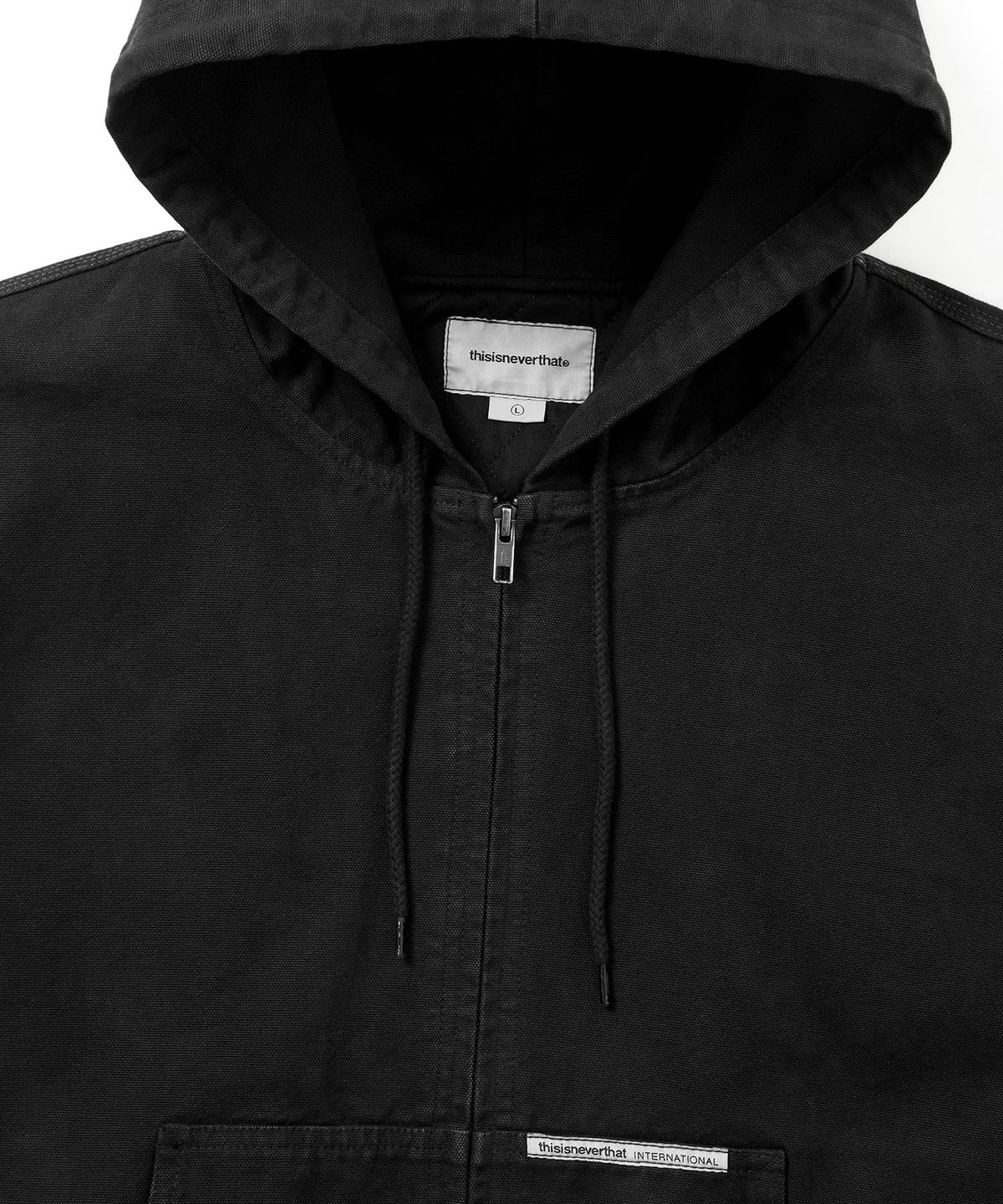 디스이즈네버댓(THISISNEVERTHAT) Overdyed Hooded Jacket Black