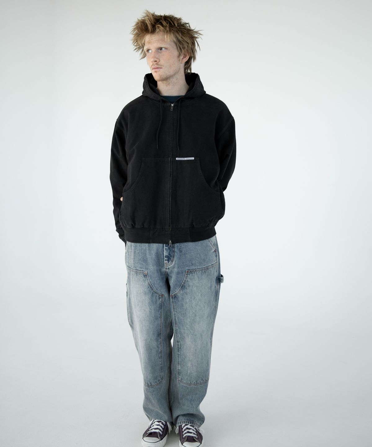 디스이즈네버댓(THISISNEVERTHAT) Overdyed Hooded Jacket Black
