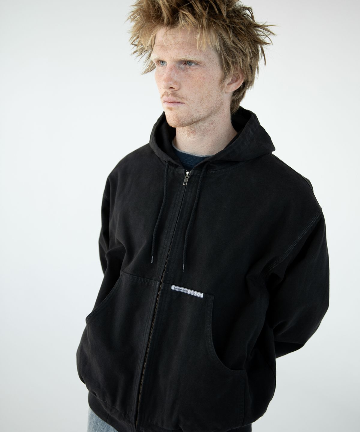 디스이즈네버댓(THISISNEVERTHAT) Overdyed Hooded Jacket Black