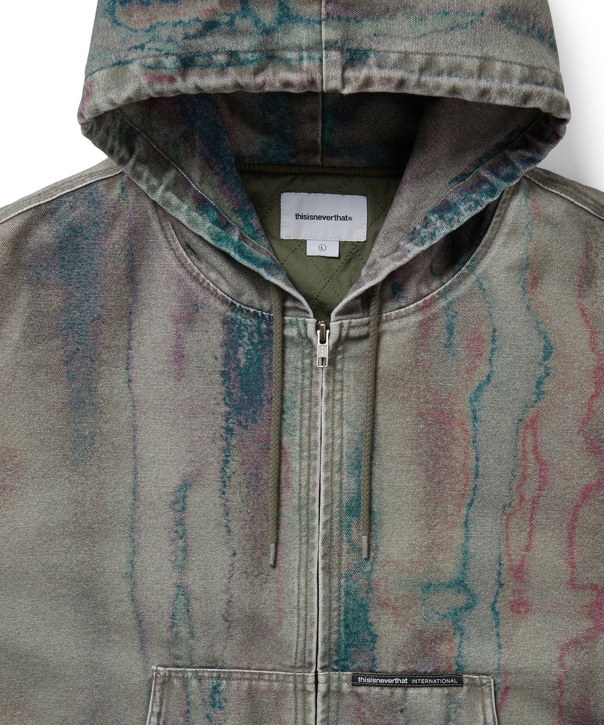 디스이즈네버댓(THISISNEVERTHAT) Blurred Hooded Jacket Olive