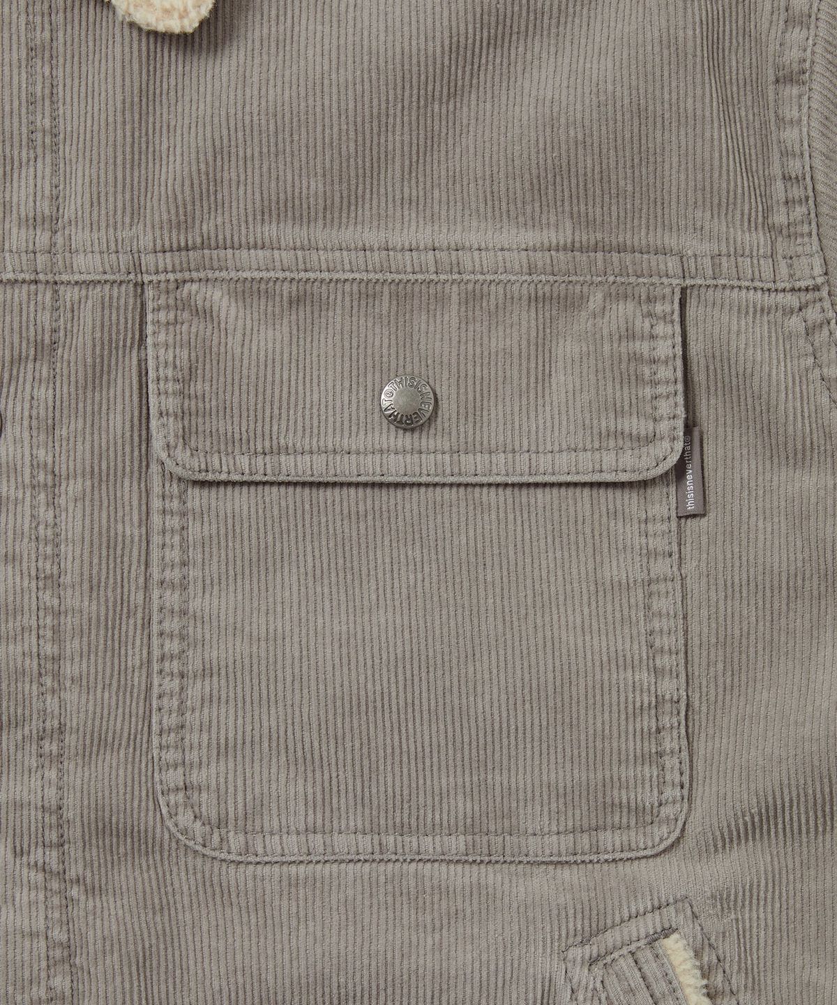 디스이즈네버댓(THISISNEVERTHAT) Sherpa Lined Corduroy Trucker Jacket Grey