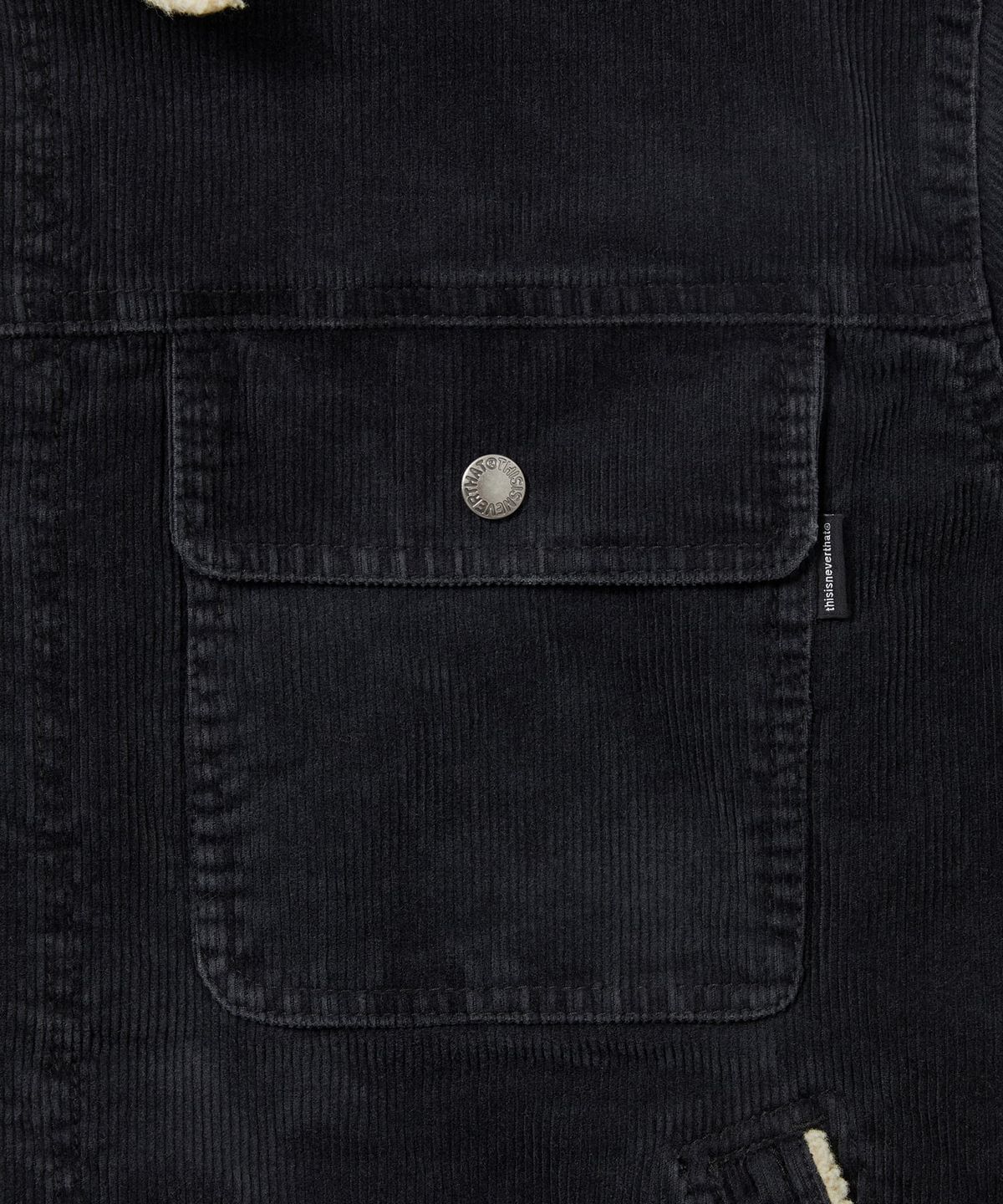 디스이즈네버댓(THISISNEVERTHAT) Sherpa Lined Corduroy Trucker Jacket Black