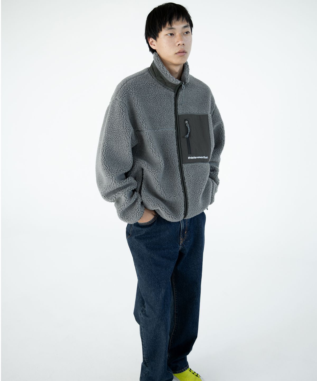 디스이즈네버댓(THISISNEVERTHAT) SP Sherpa Fleece Jacket Charcoal