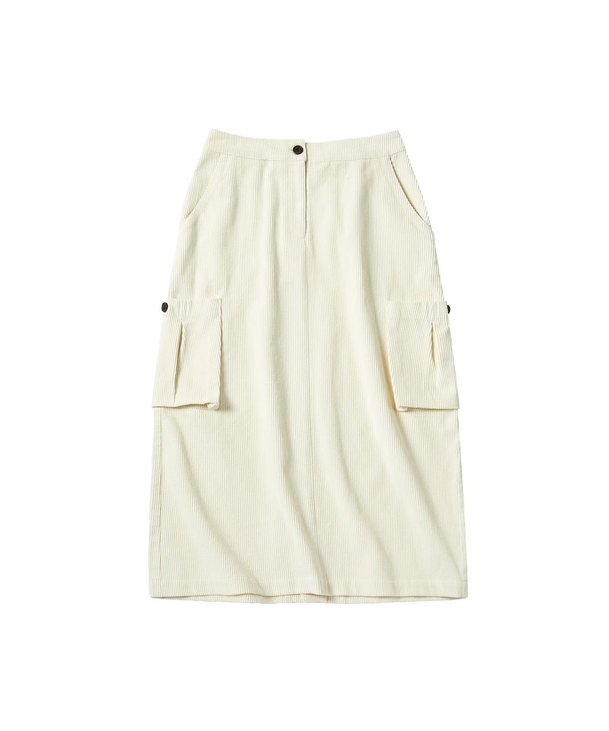 꼬모니노즈(COMONINOZ) W POCKET MIDI-SKIRT [IVORY]