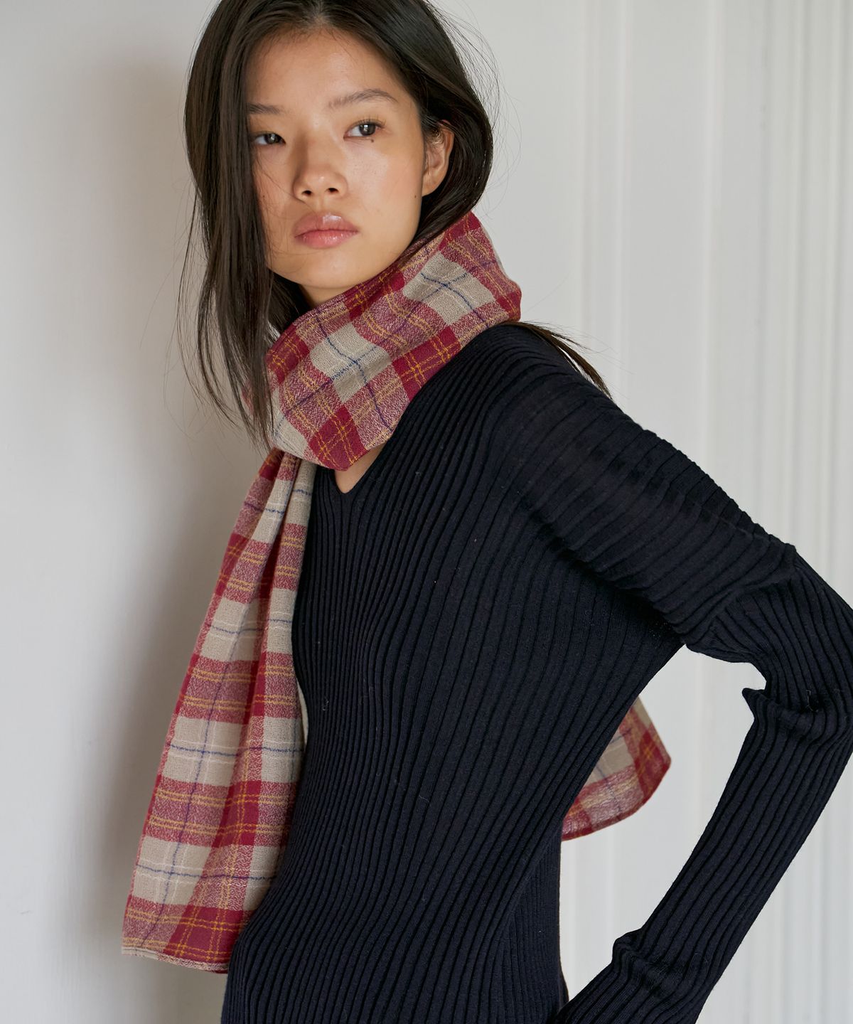 포에트서울(POETSEOUL) autumn check muffler_red