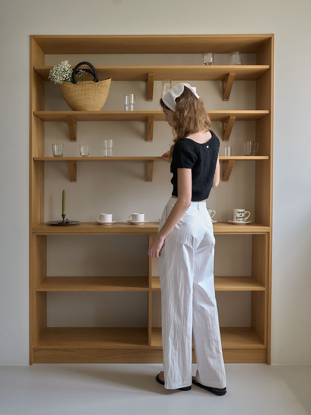 어패럴아카이브(APPAREL ARCHIVE) When nylon pintuck slacks - Ivory