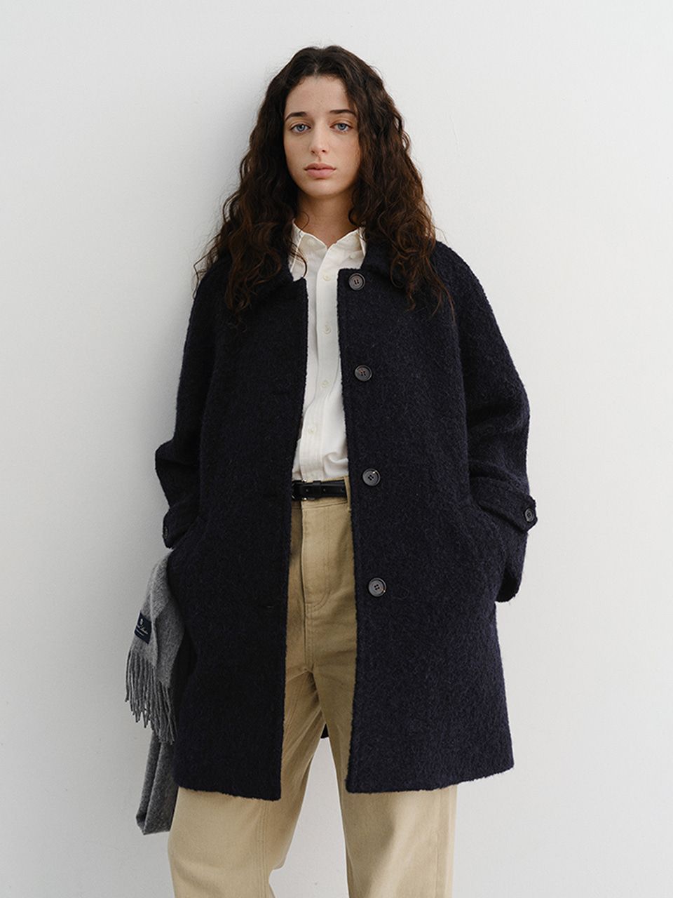 MUSINSA | DUNST FOR WOMEN ALPACA HALF MAC COAT_UDCO5D234_NAVY
