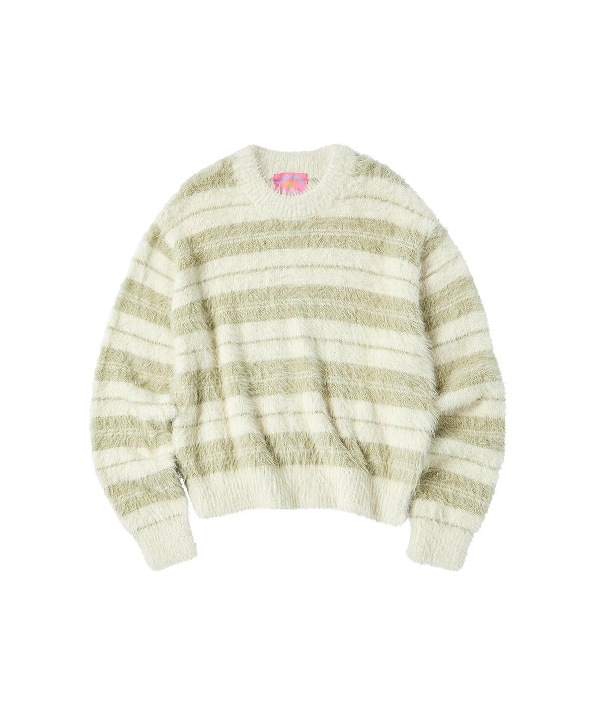 꼬모니노즈(COMONINOZ) W HAIRY STRIPE PULLOVER SWEATER [IVORY]