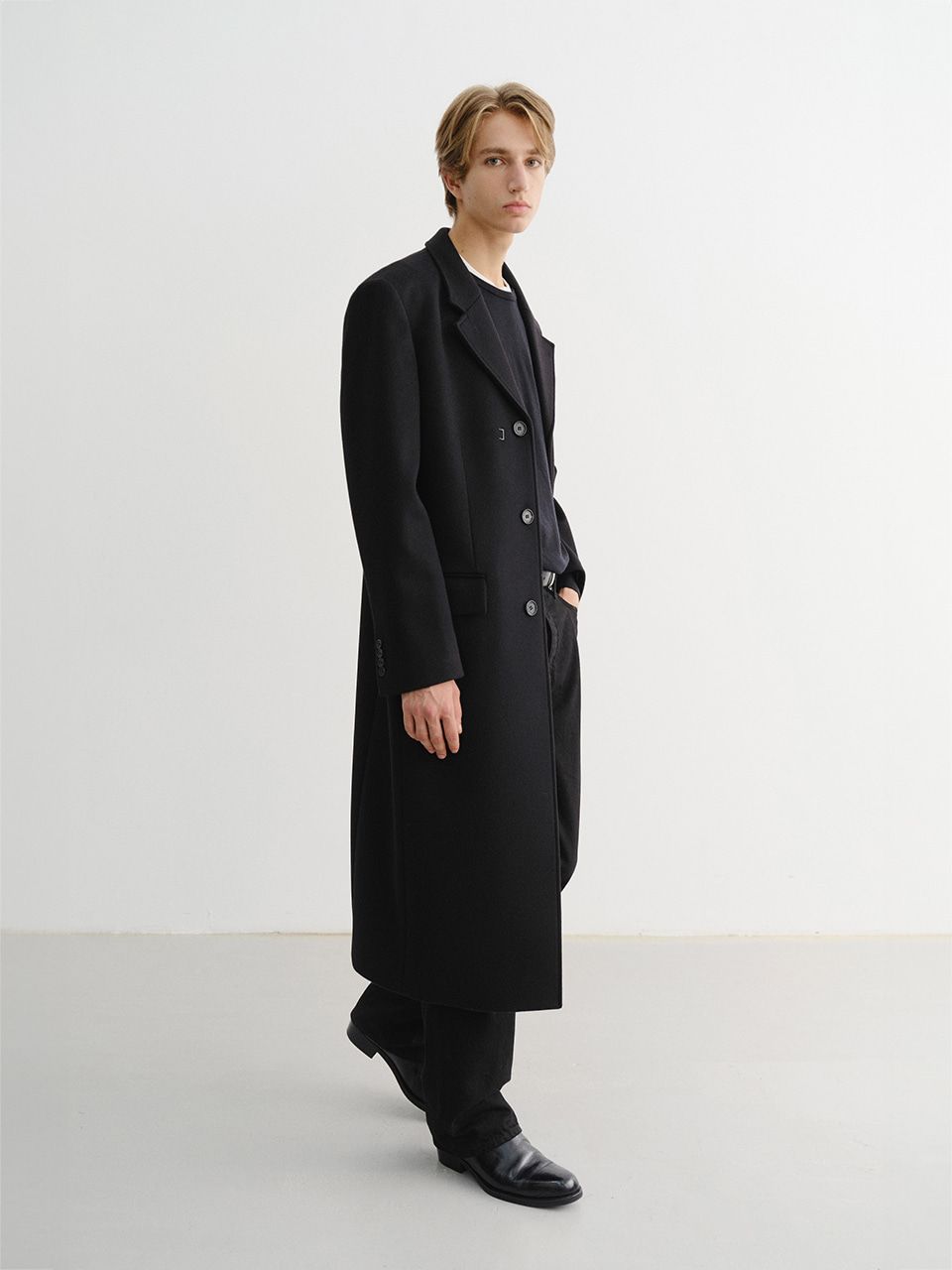 MUSINSA | DUNST 2-WAY 3 BUTTON CASHMERE COAT_UNISEX_UDCO5D121_BLACK