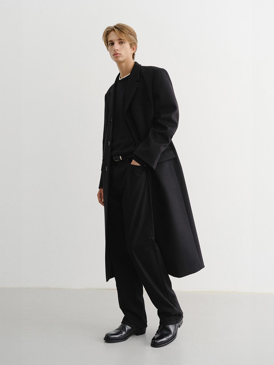 MUSINSA | DUNST 2-WAY 3 BUTTON CASHMERE COAT_UNISEX_UDCO5D121_BLACK