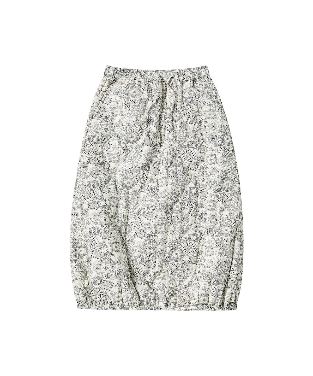 꼬모니노즈(COMONINOZ) W PADDED MIDI-SKIRT [IVORY]