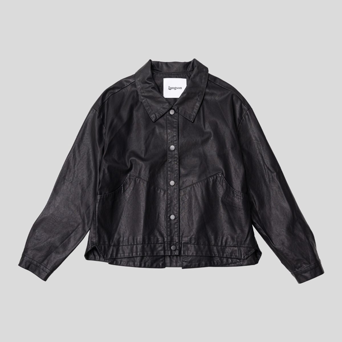 랭썬(LANGSON) LS_Back pleat leather jacket_2color