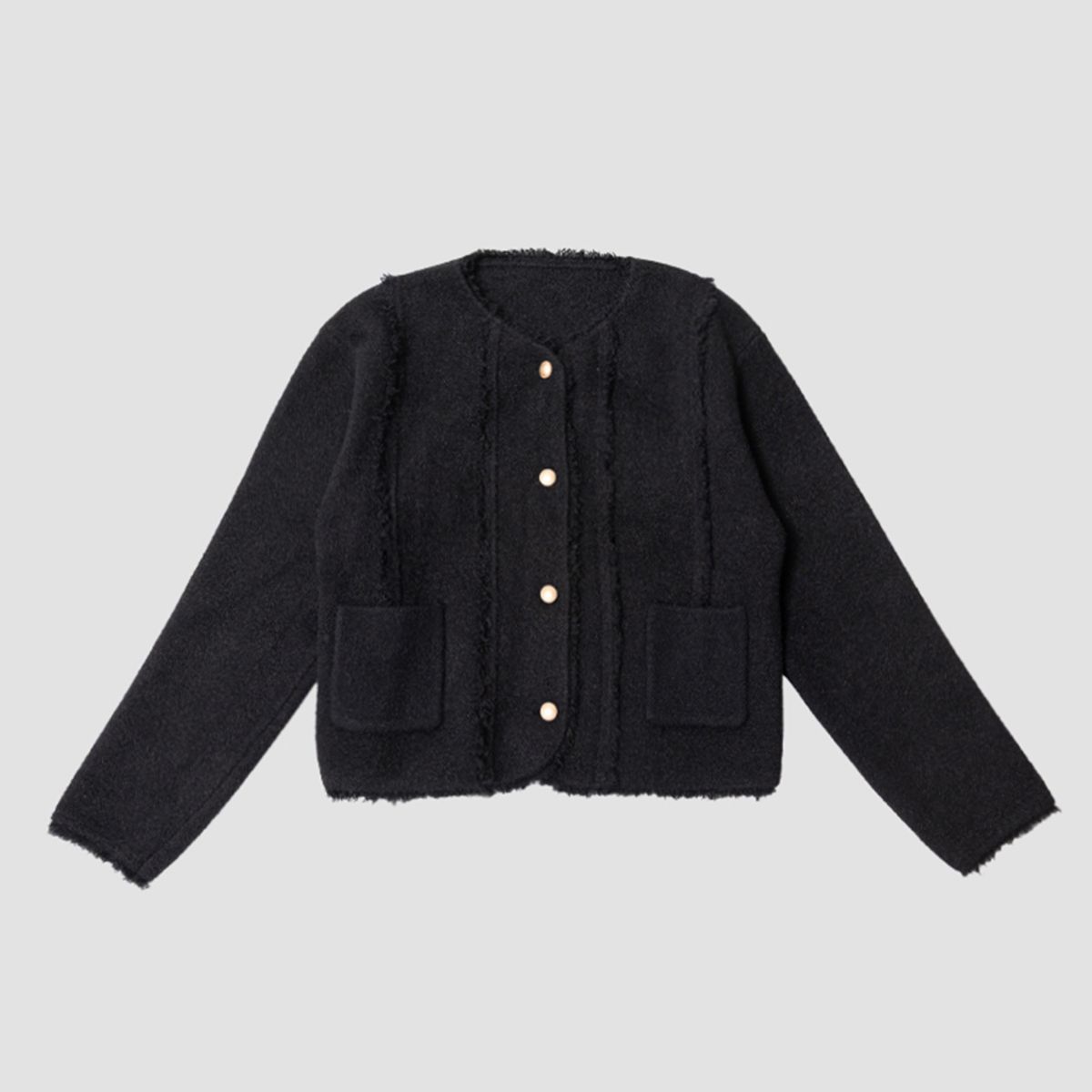 랭썬(LANGSON) LS_Round button knit jacket_3color