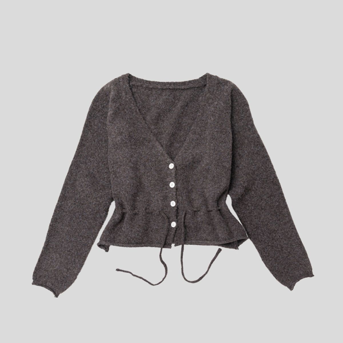 랭썬(LANGSON) LS_Drawstring knit cardigan_2color