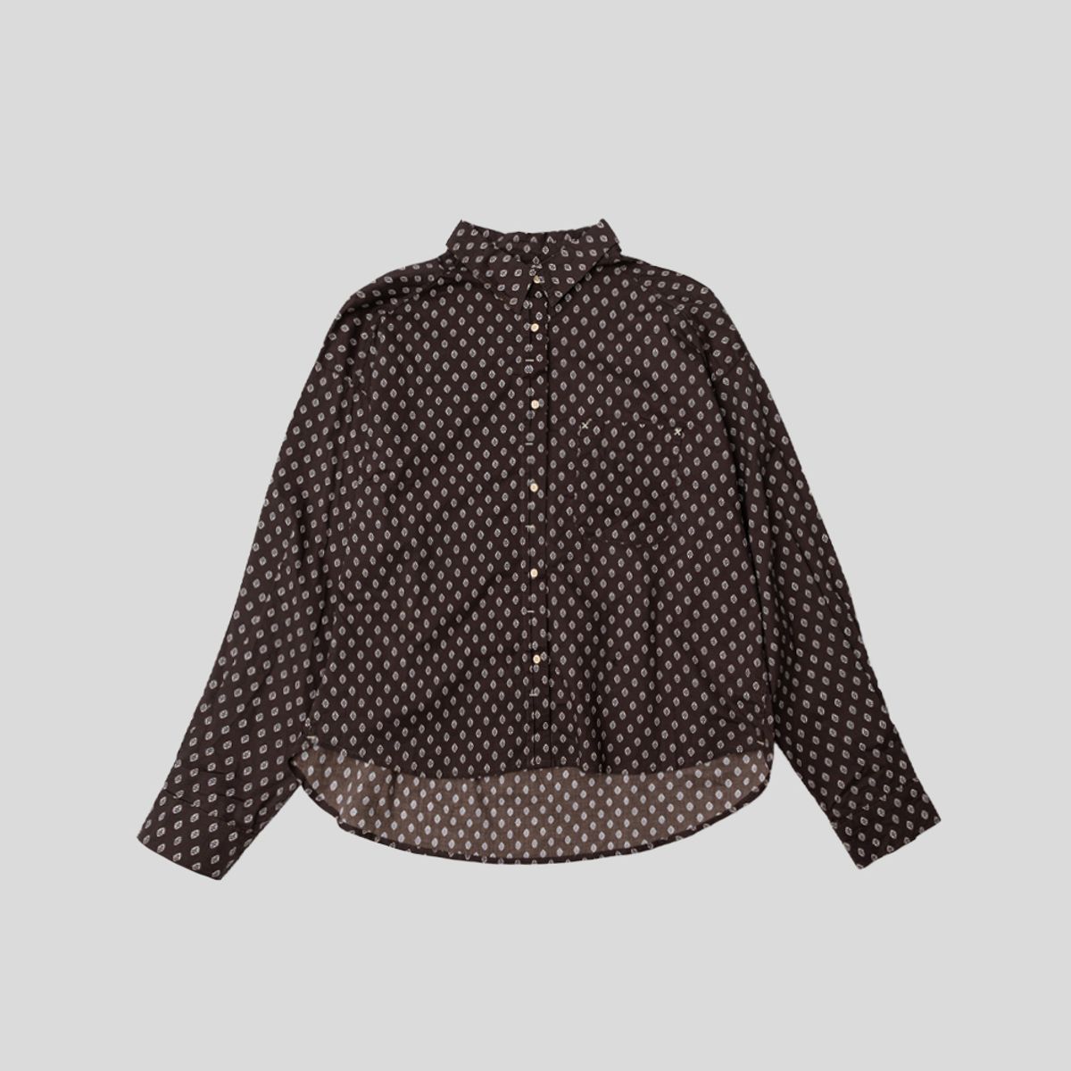 랭썬(LANGSON) LS_Four-leaf clover pattern shirt_BROWN