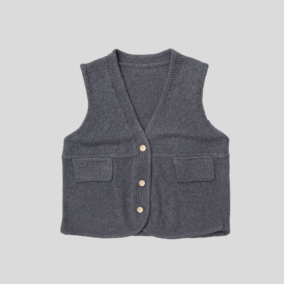 랭썬(LANGSON) LS_V-neck knitted vest_GRAY