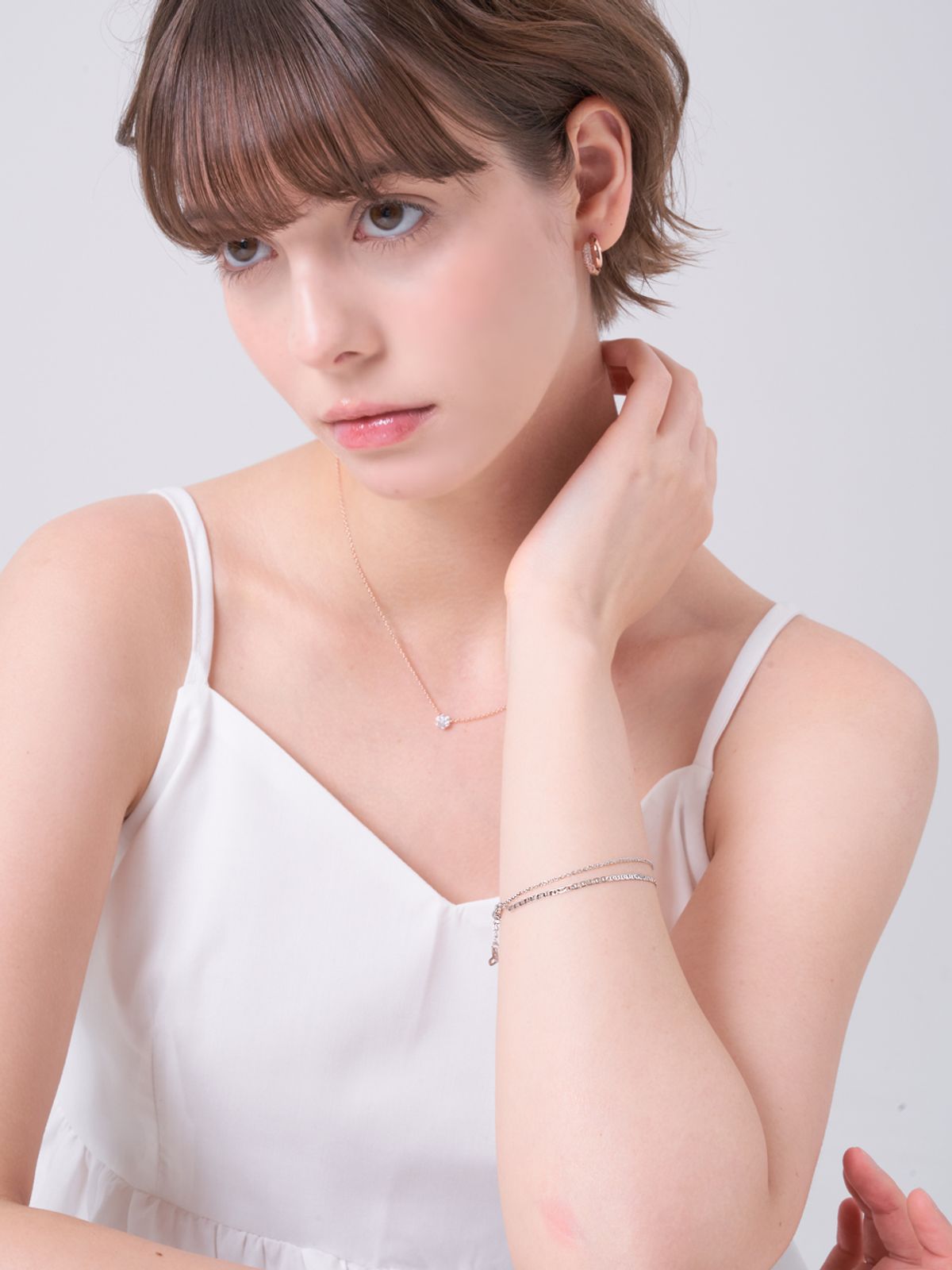 엘르주얼리(ELLEJEWELRY) 더블 체인 레이어드 팔찌 ELBRBB108