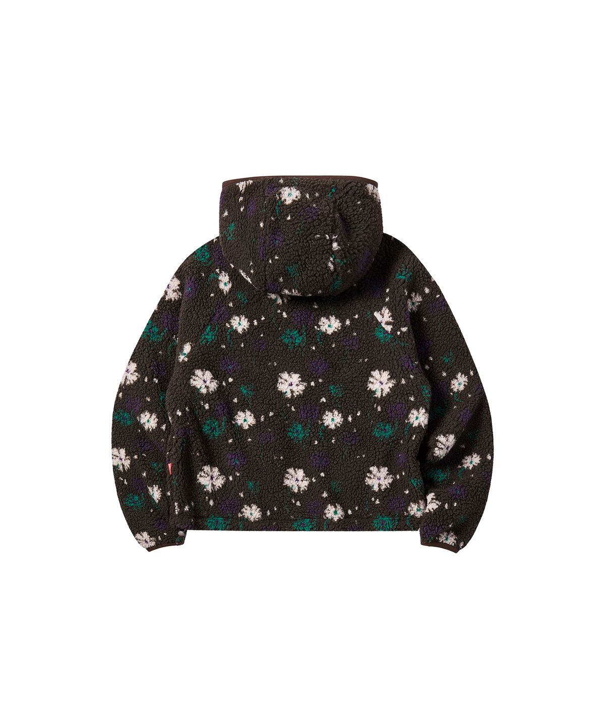 꼬모니노즈(COMONINOZ) W PATTERN FLEECE JACKET [DEEP BROWN]