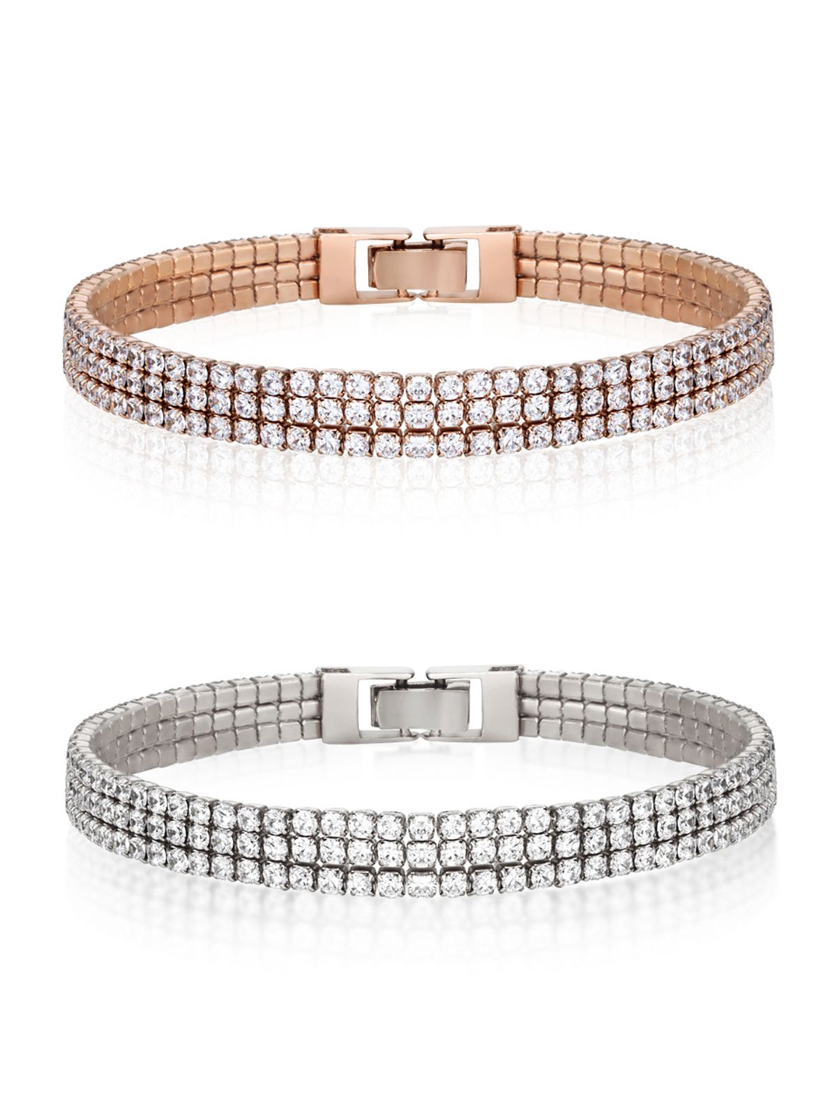 엘르주얼리(ELLEJEWELRY) 트리플 스톤 테니스 팔찌 ELBRBB103