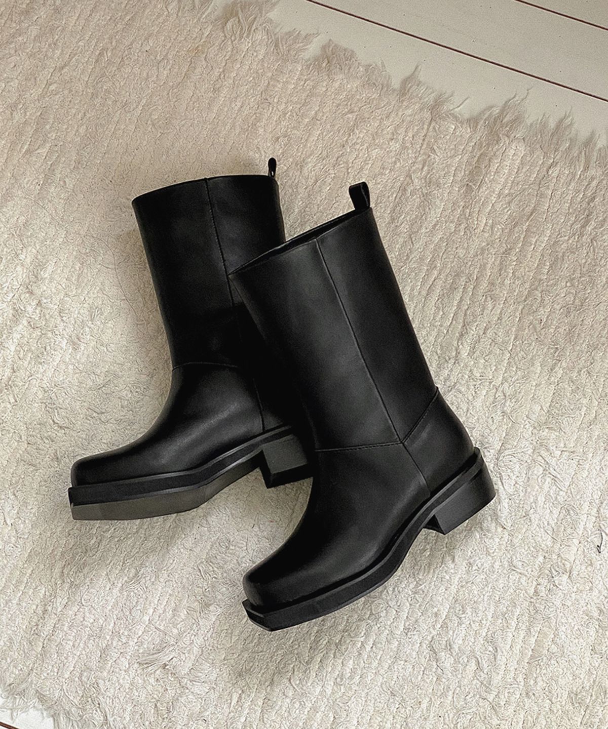 무드앤플(MOODNPLE) olsen classic half boots 4cm 블랙