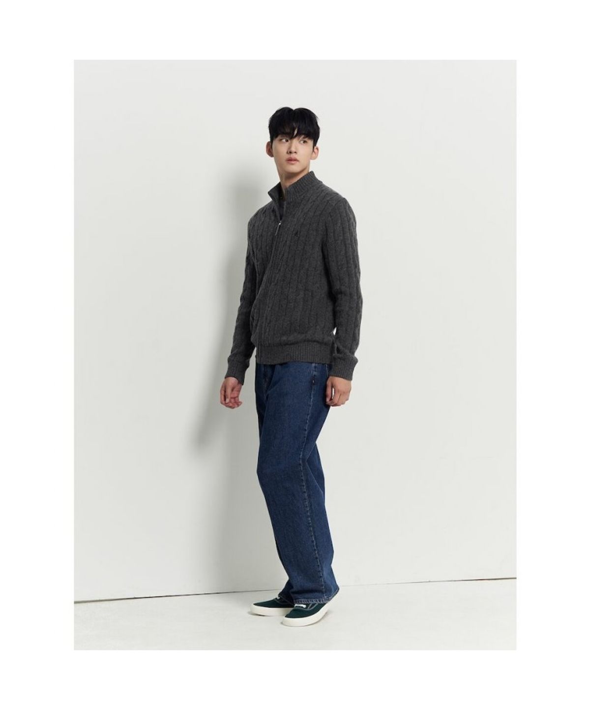 빈폴 멘(BEANPOLE MEN) 케이블 집업 카디건  애쉬