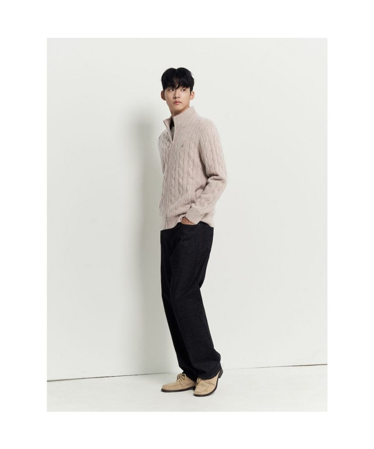 빈폴 멘(BEANPOLE MEN) 케이블 집업 카디건  베이지